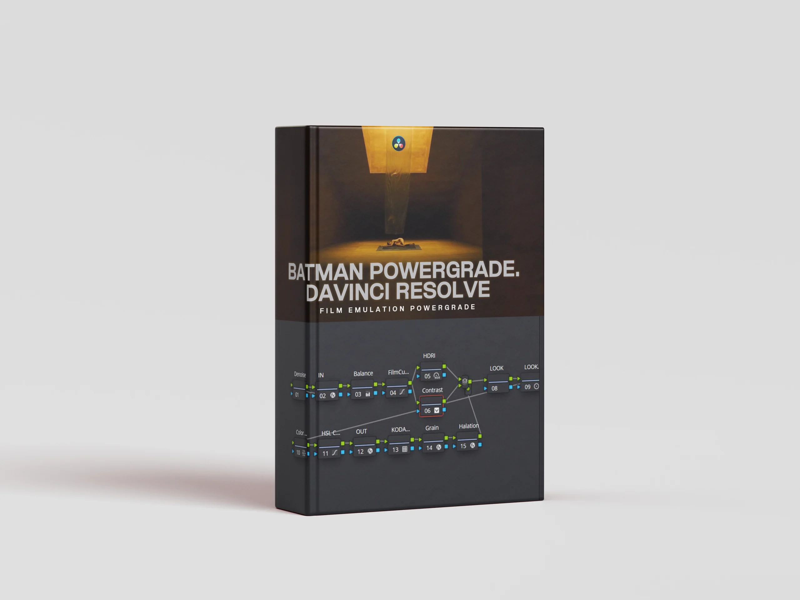 梦幻情绪青橙色电影柯达胶片模拟色彩分级达芬奇节点 / BATMAN POWERGRADE DAVINCI RESOLVE