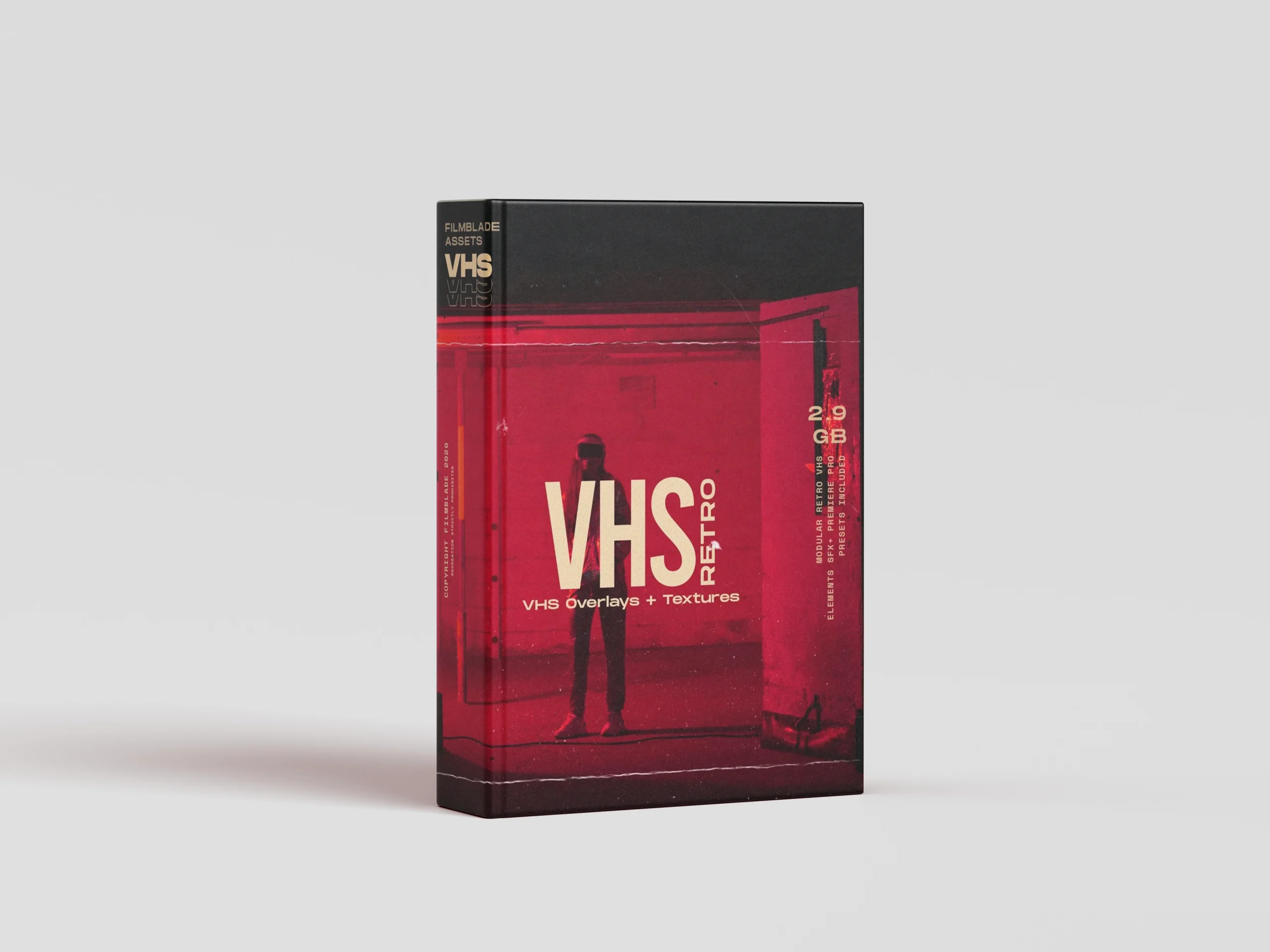 电影旧磁带故障失真纹理模拟素材 PR预设 音效包 / Retro VHS Textures and Presets – Filmblade