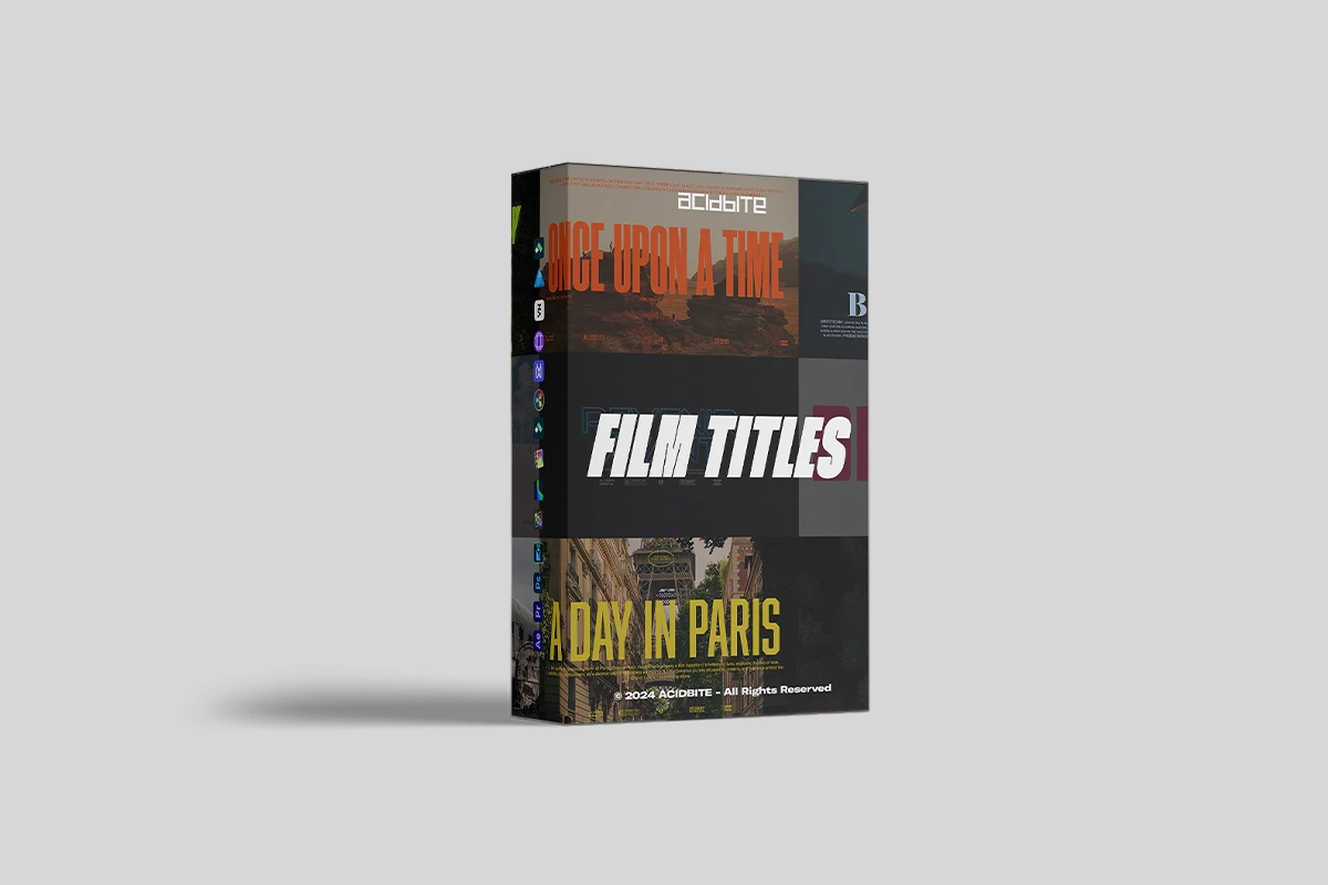 「即将更新⠐⠐⠐」25种史诗电影美学酸性镀铬定制级海报封面标题字幕横竖屏4K模板套件 / ACIDBITE – FILM TITLES