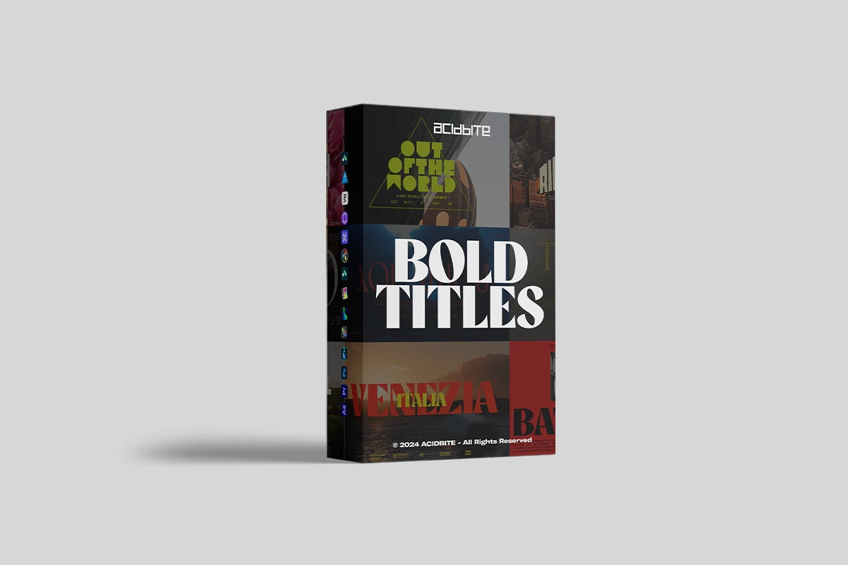 「即将更新⠐⠐⠐」史诗级视觉商业短片横竖屏片名标题海报设计PS/AE/PR/达芬奇模板 / ACIDBITE – Bold Titles