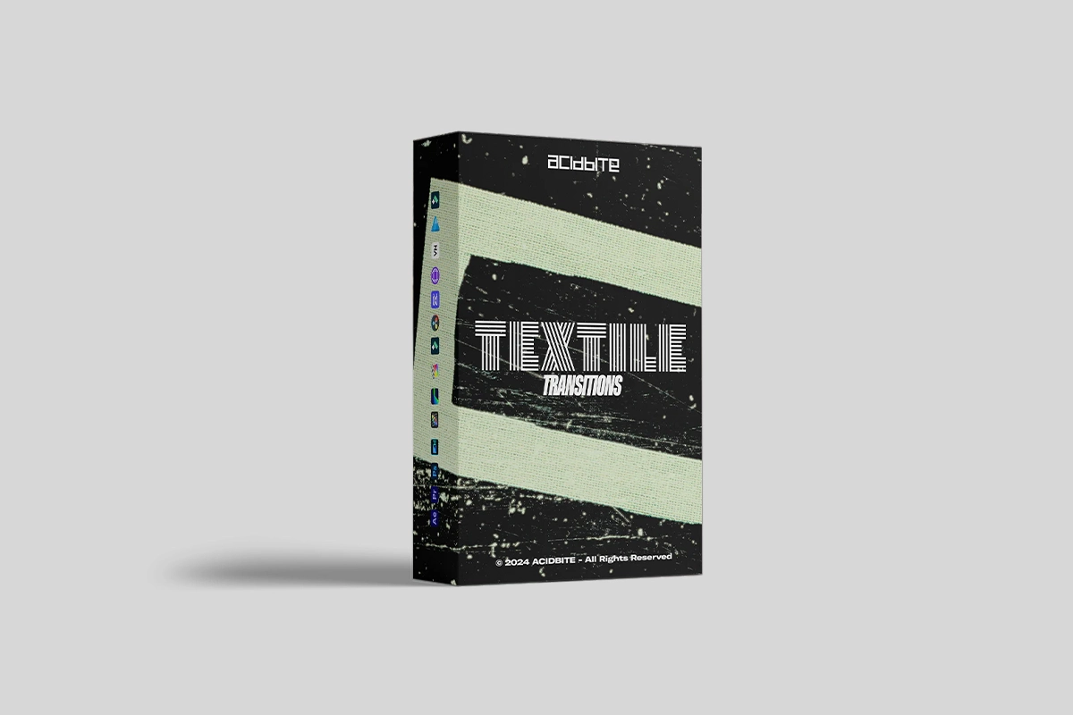 41个复古美感布料纺织品纹理磨损做旧划痕纸张边框视频素材包 / ACIDBITE – TEXTILE TRANSITIONS