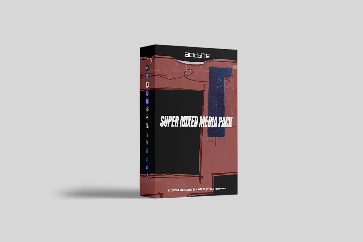 97个复古粗糙纸张拼贴划痕涂鸦纹理视频素材 / ACIDBITE – Super Mixed Media Pack