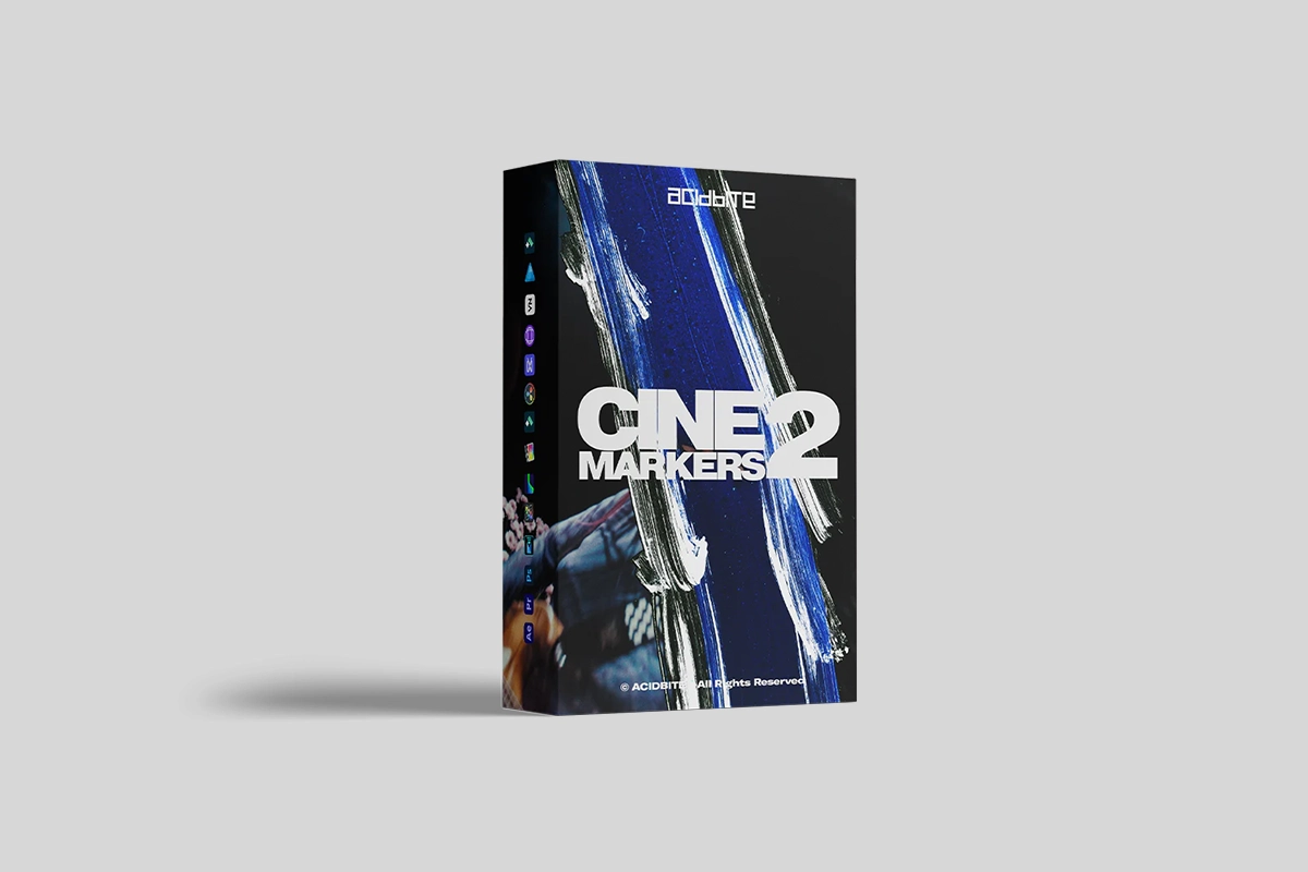 「即将更新⠐⠐⠐」100多个全新复古美学胶片粗糙刮痕打孔笔触涂装转场过渡+音效+视频教程 / ACIDBITE – Cinemarkers 2